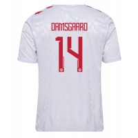 Camiseta Dinamarca Mikkel Damsgaard #14 Segunda Equipación Replica Eurocopa 2024 mangas cortas